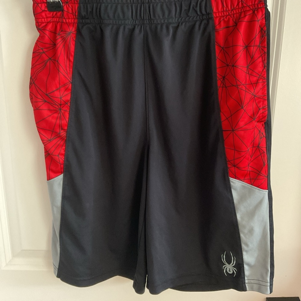 Spyder - Elastic Waist Athletic Shorts - Red and Black - Boys Size XL - Picture 2 of 10